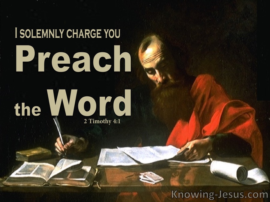 2 Timothy 4:1 Preach the Word (beige)